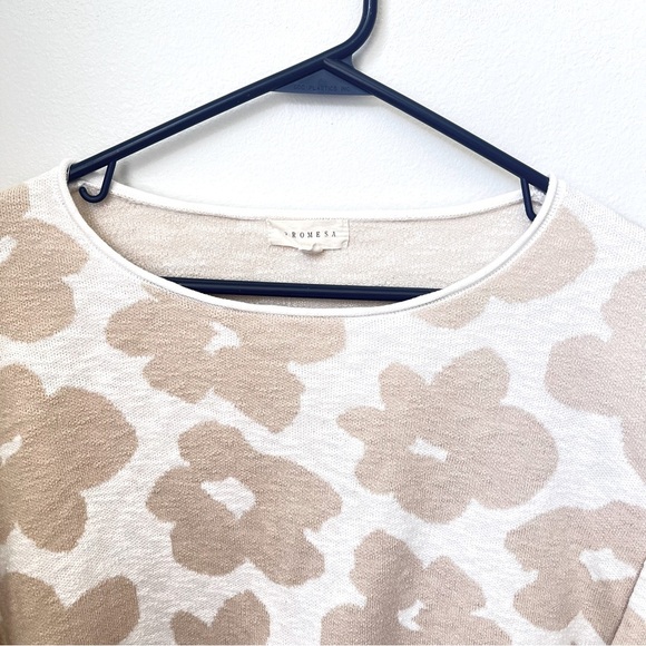 Promesa Flower Box Floral Cropped Knit Sweater Size Small - Picture 2 of 9